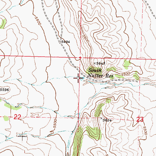 Topographic Map of South Nutter Reservoir, AZ