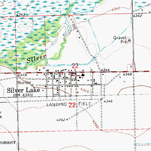 Topographic Map of Silver Lake Elementary School (historical), OR
