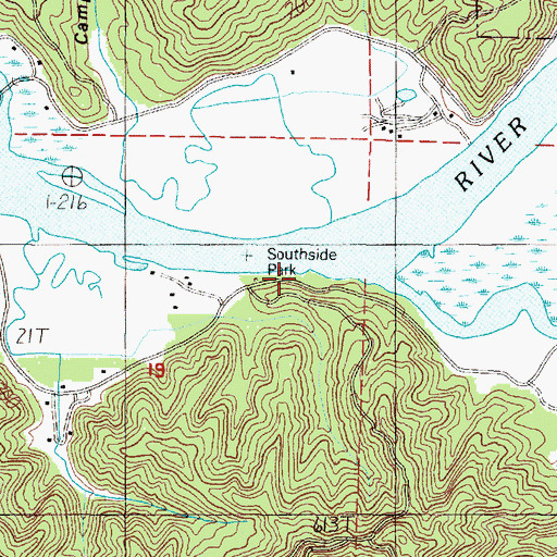 Topographic Map of Southside County Park, OR