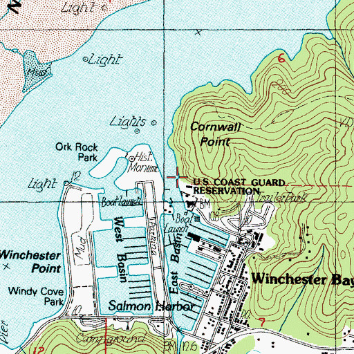Topographic Map of Salmon Harbor County Park, OR