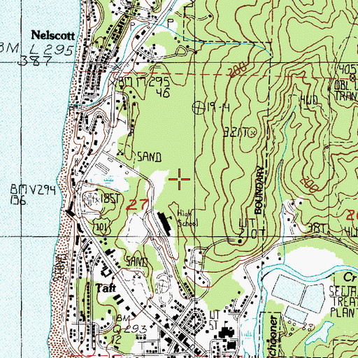 Topographic Map of Taft High School, OR