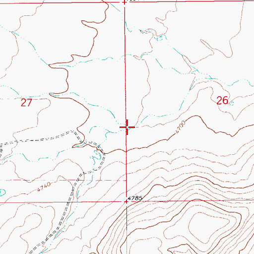 Topographic Map of South Oak Creek, AZ