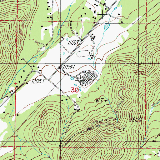 Topographic Map of Hidden Valley High School, OR