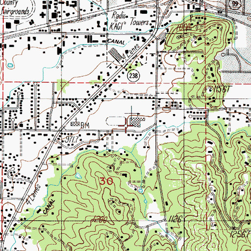 Topographic Map of South Middle School, OR