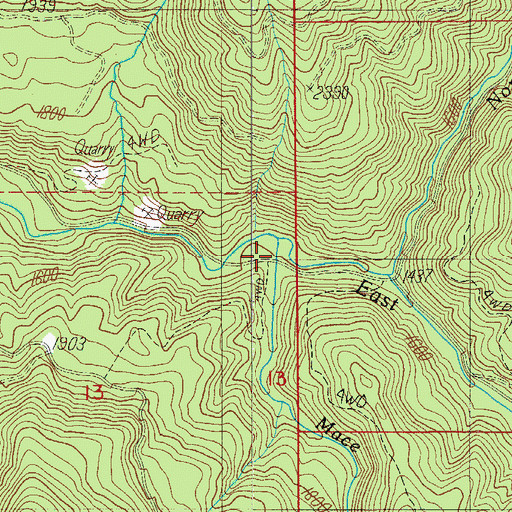 Topographic Map of Mace Creek, OR