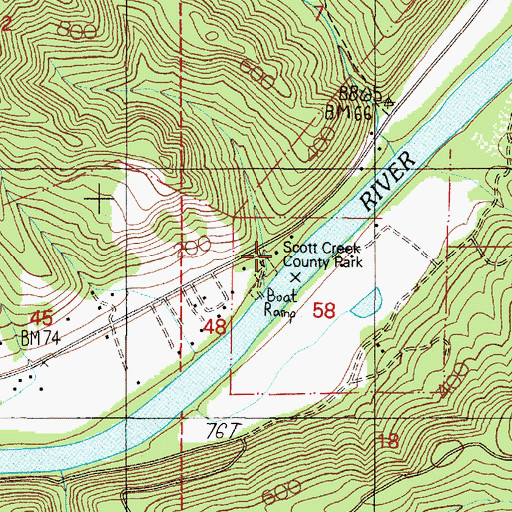 Topographic Map of Scott Creek County Park, OR