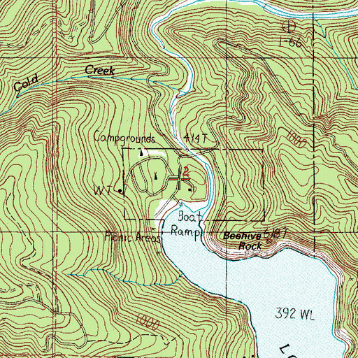 Topographic Map of Loon Lake Recreation Area, OR