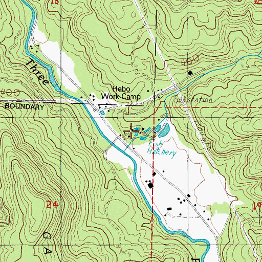 Topographic Map of Cedar Creek Administration Site Fish Hatchery, OR