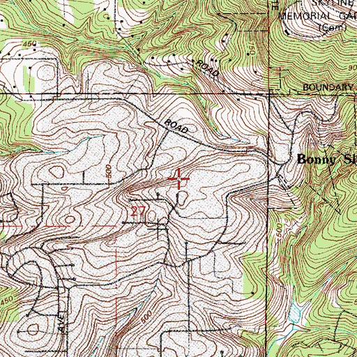 Topographic Map of Bonny Slope Park, OR