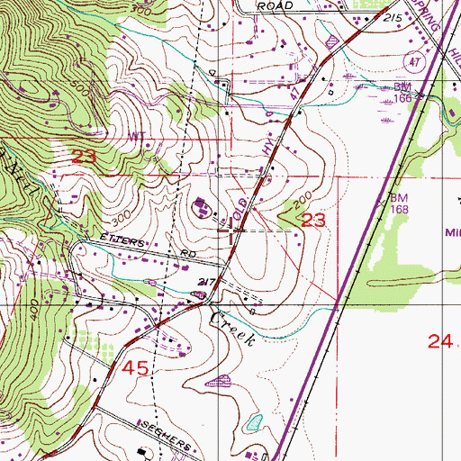 Topographic Map of Mount Olive Lutheran Cemetery, OR