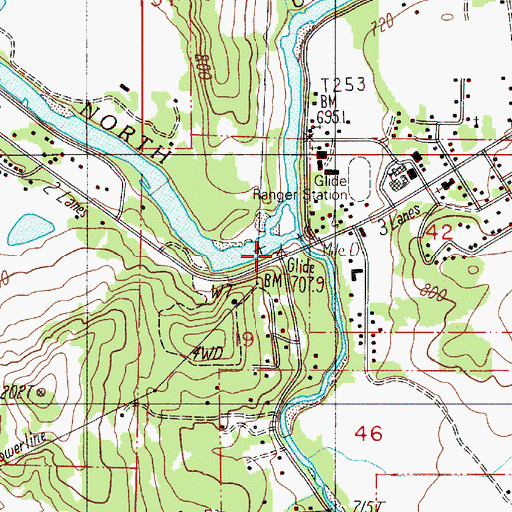 Topographic Map of Glide Junction, OR
