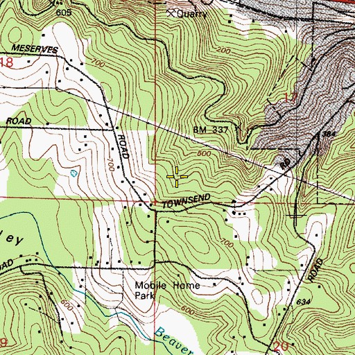 Topographic Map of Winters Spring, OR