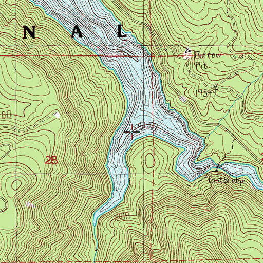 Topographic Map of Box Canyon Creek, OR