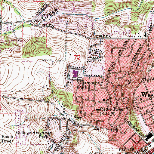 Topographic Map of Clarmount Park, OR