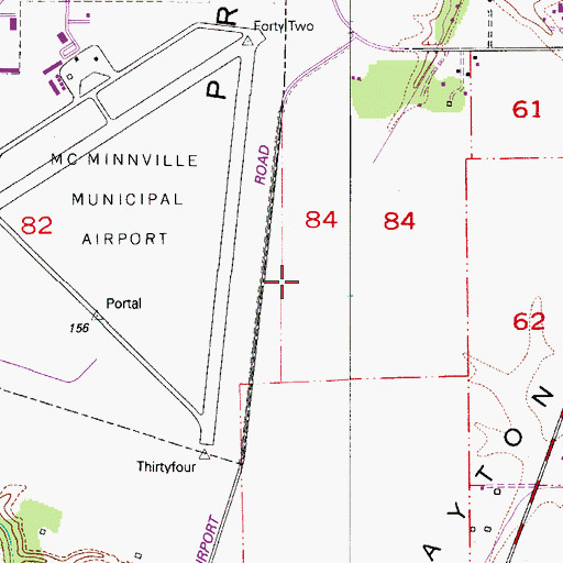 Topographic Map of Dayton Prairie, OR