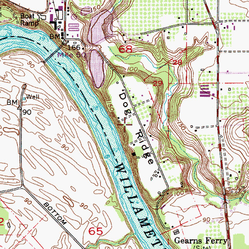 Topographic Map of Dog Ridge, OR