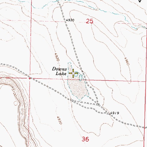 Topographic Map of Downs Lake, OR