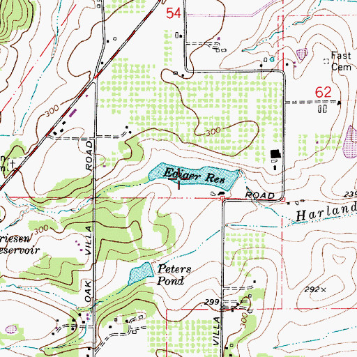 Topographic Map of Ediger Reservoir, OR