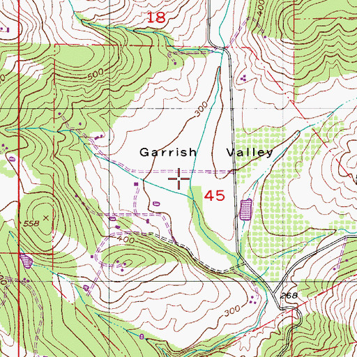 Topographic Map of Garrish Valley, OR