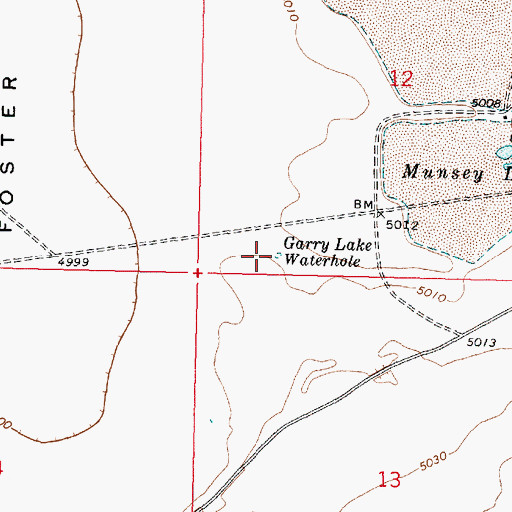 Topographic Map of Garry Lake Waterhole, OR