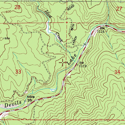 Topographic Map of Idiot Creek, OR