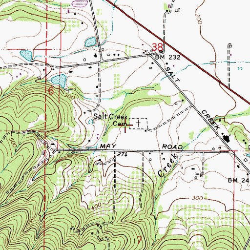 Topographic Map of Salt Creek Cemetery, OR