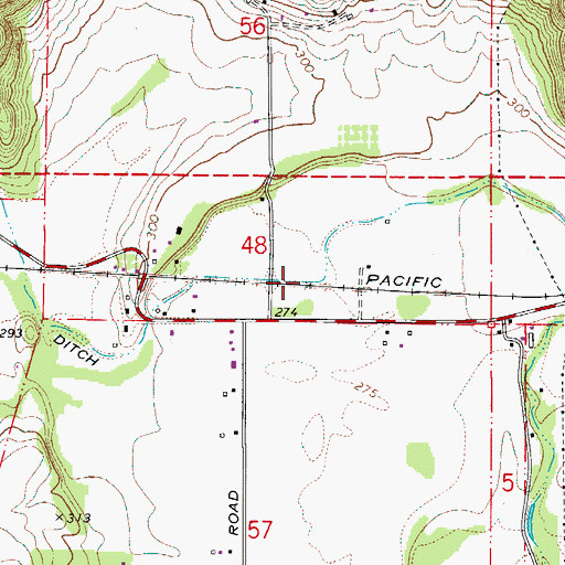 Topographic Map of Sidney Ditch, OR