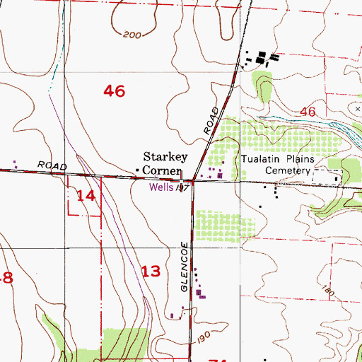 Topographic Map of Starkey Corner, OR