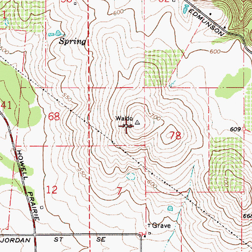 Topographic Map of Waldo Hills, OR