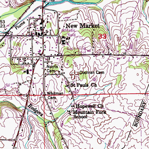 Topographic Map of Cochran Cemetery, AL
