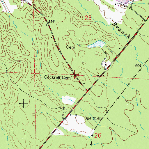 Topographic Map of Cockrell Cemetery, AL