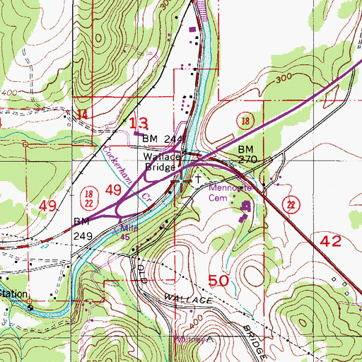 Topographic Map of Mennonite Cemetery, OR