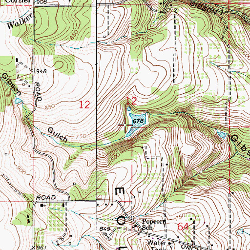 Topographic Map of Gibson Reservoir, OR