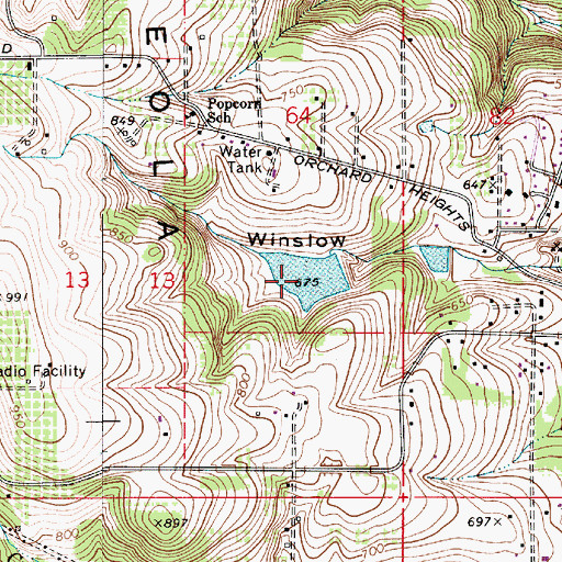 Topographic Map of Croft Reservoir, OR