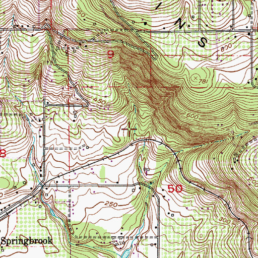 Topographic Map of Web (historical), OR