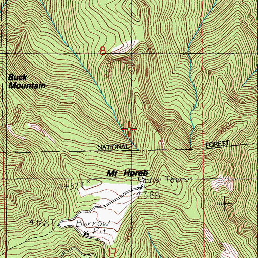 Topographic Map of Buckhorn Creek, OR