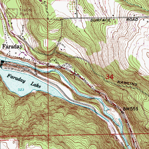 Topographic Map of Cazadero (historical), OR