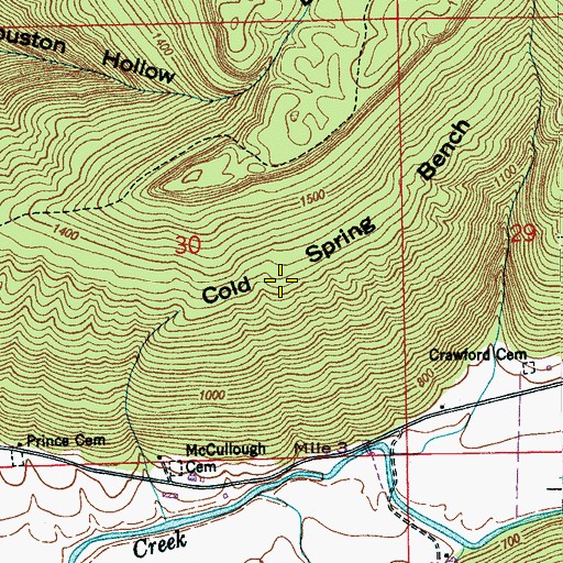 Topographic Map of Cold Spring Bench, AL