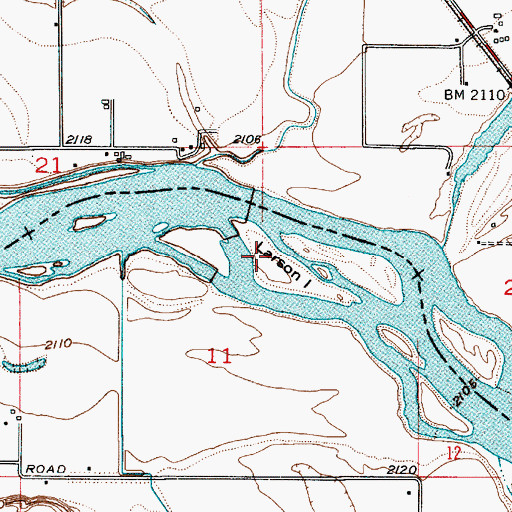 Topographic Map of Larson Island, OR