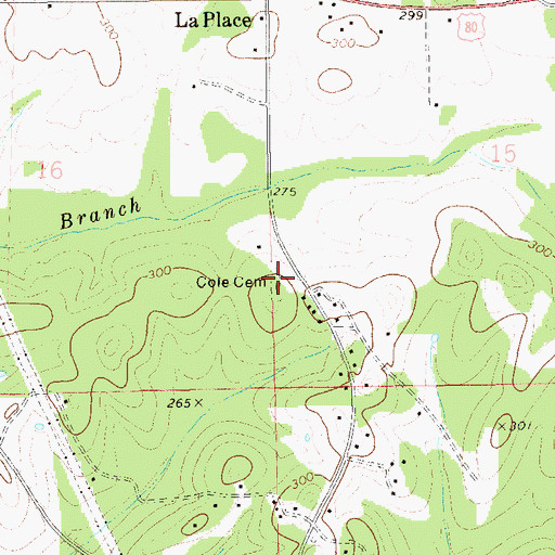 Topographic Map of Cole Cemetery, AL