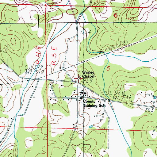 Topographic Map of Cole Church, AL