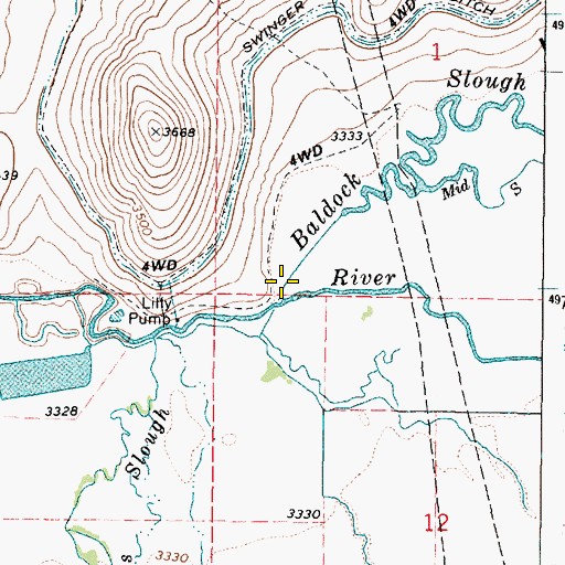 Topographic Map of Baldock Slough, OR