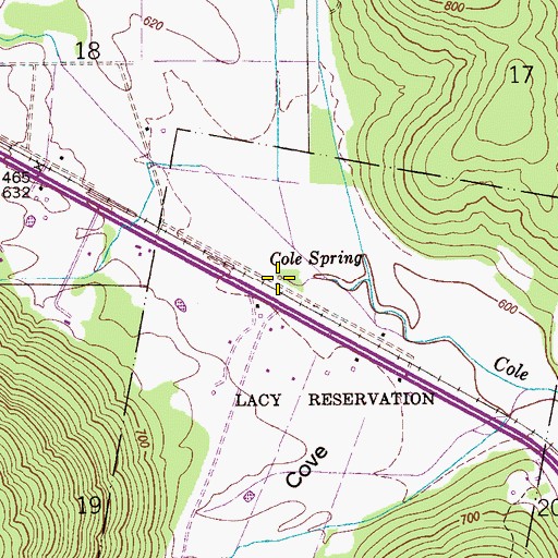 Topographic Map of Cole Spring, AL