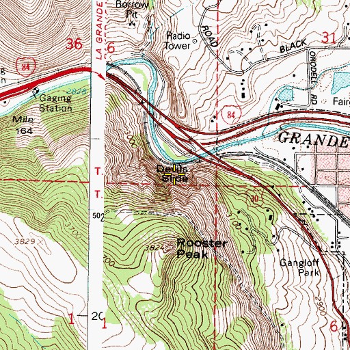 Topographic Map of Devils Slide, OR