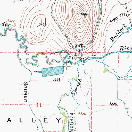 Topographic Map of Old Settlers Slough, OR
