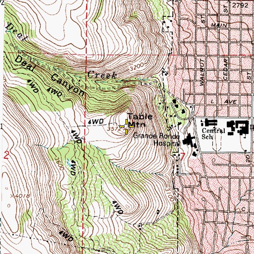 Topographic Map of Table Mountain, OR
