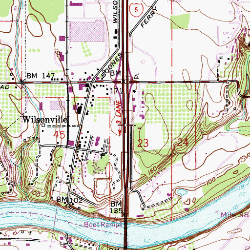 Topographic Map of Boon Post Office (historical), OR