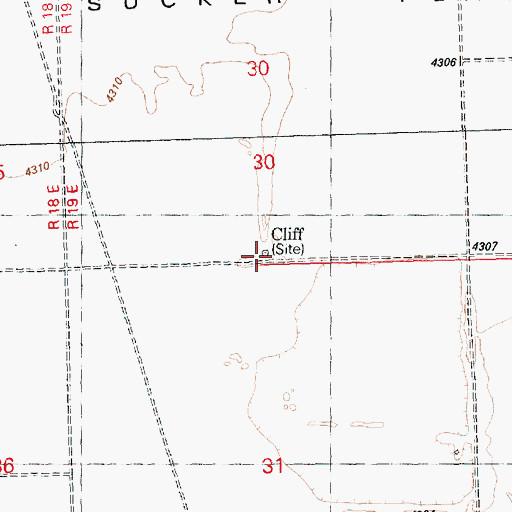 Topographic Map of Cliff Post Office (historical), OR