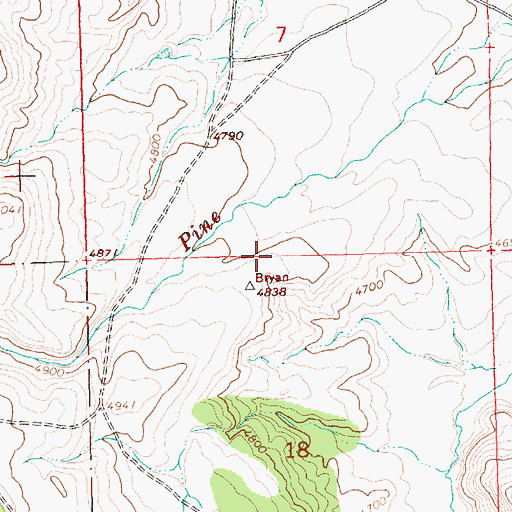 Topographic Map of Clover Flat Post Office (historical), OR