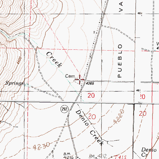 Topographic Map of Denio Post Office (historical), OR